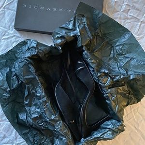 Richard Tyler Black Suede Slingback Heels